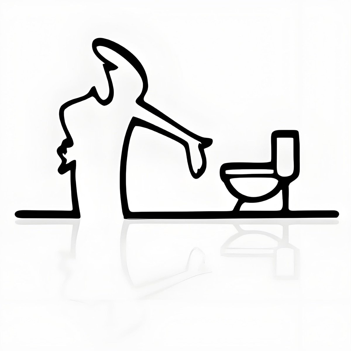 Dailygoods- Toiletbordje Grappig Design - Deurbordje - IJzeren Materiaal - Decoratie - Muurkunst - 20 x 10,8 cm