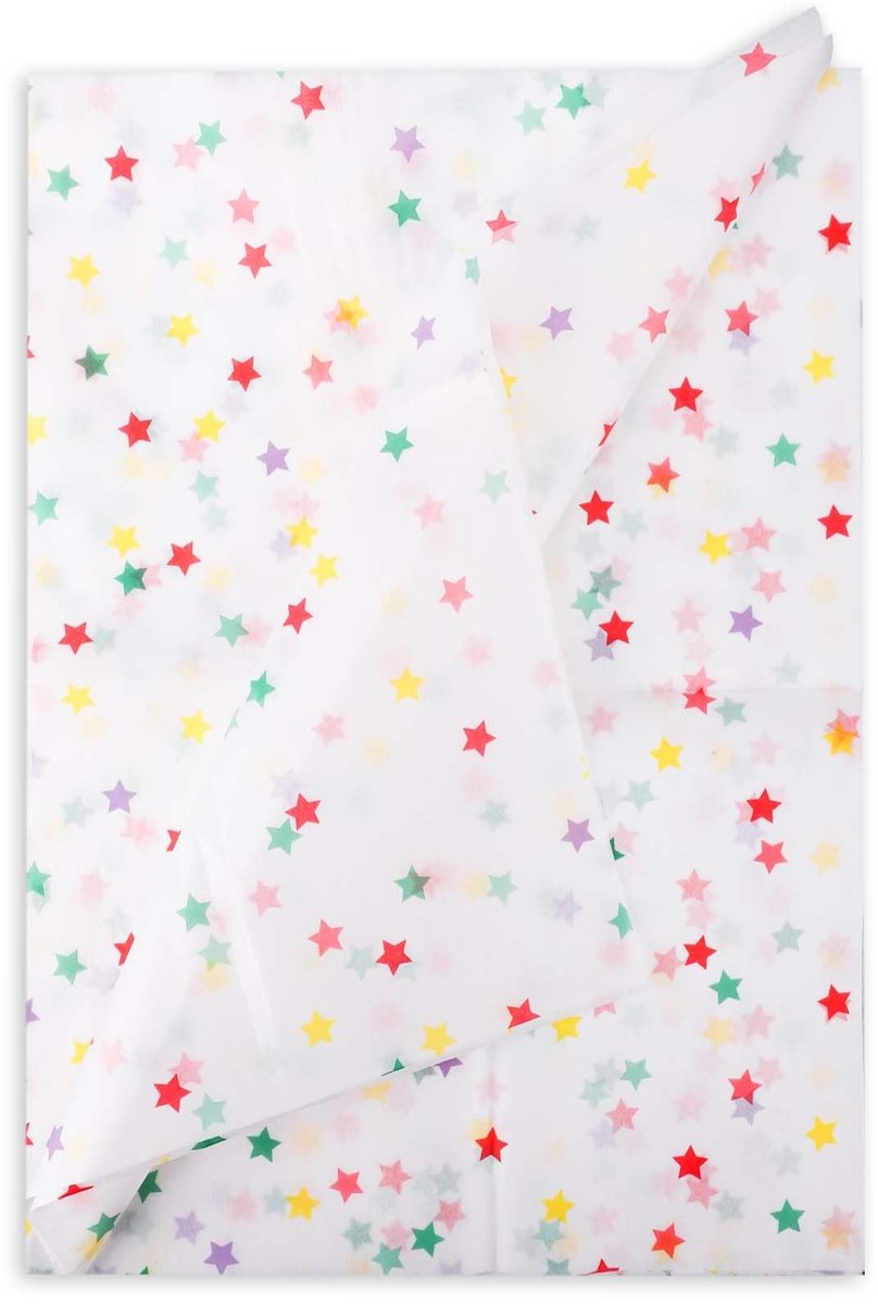 Dailygoods- Vloeipapier 30 Vellen - Sterrenpatroon - Geschenkvloeipapier - Decoratief Inpakpapier - Tissuepapier - 50x70cm