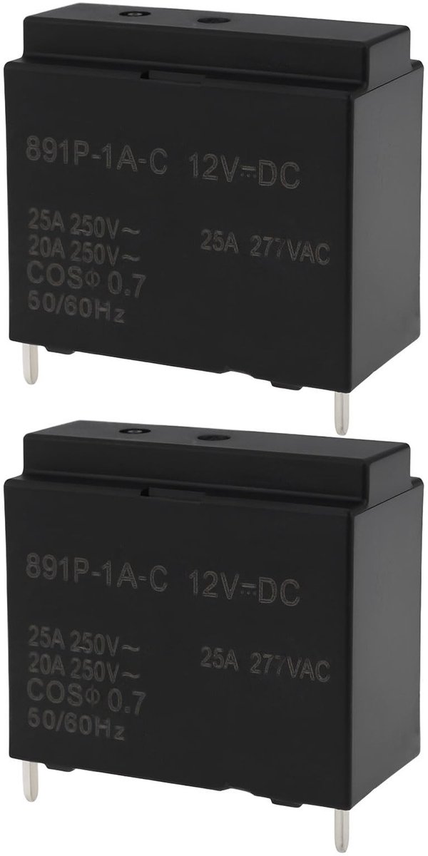 Dailygoods- Relais 4-Pins 12V DC - Geschikt voor Koelkast/Wasmachine/Droger - Universele Specificatie - Veilig Solderen - Model 891P-1A-F-C - Schakelaar