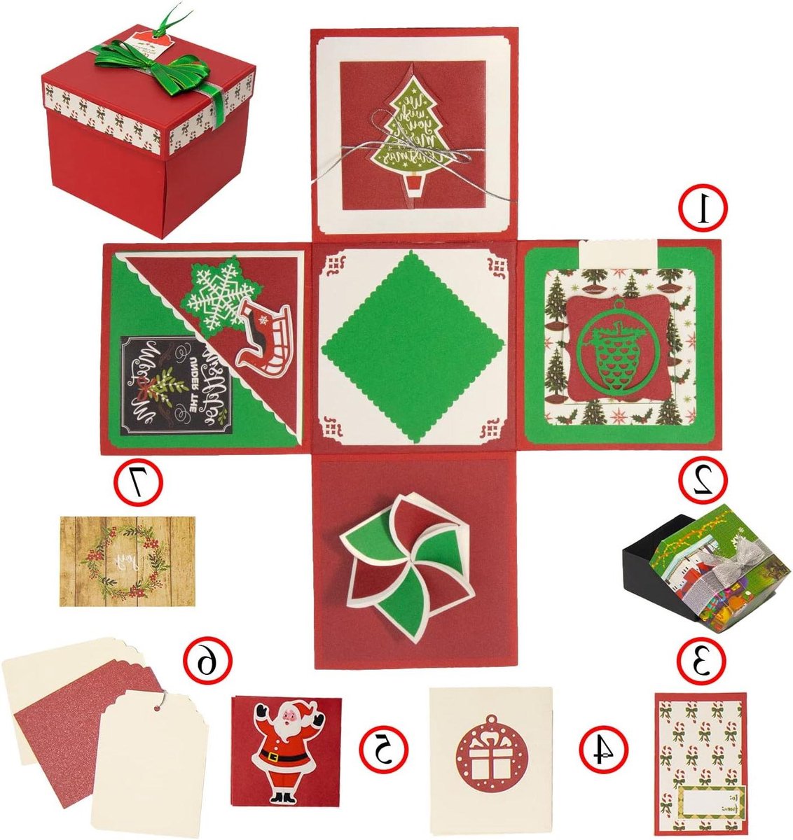 Surprise Box - Explosie Box - Gepersonaliseerd Cadeau - DIY Fotoalbum - Klein - Rood