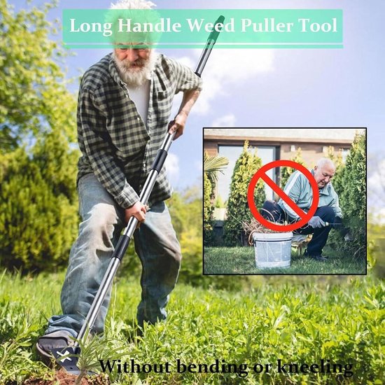 Onkruidsteker Staand - Tuin gereedschap - Onkruid Verwijderen - Verstelbare Lange Handgreep - Tot 152 cm - Zilver van Merkloos	 — afbeelding 3