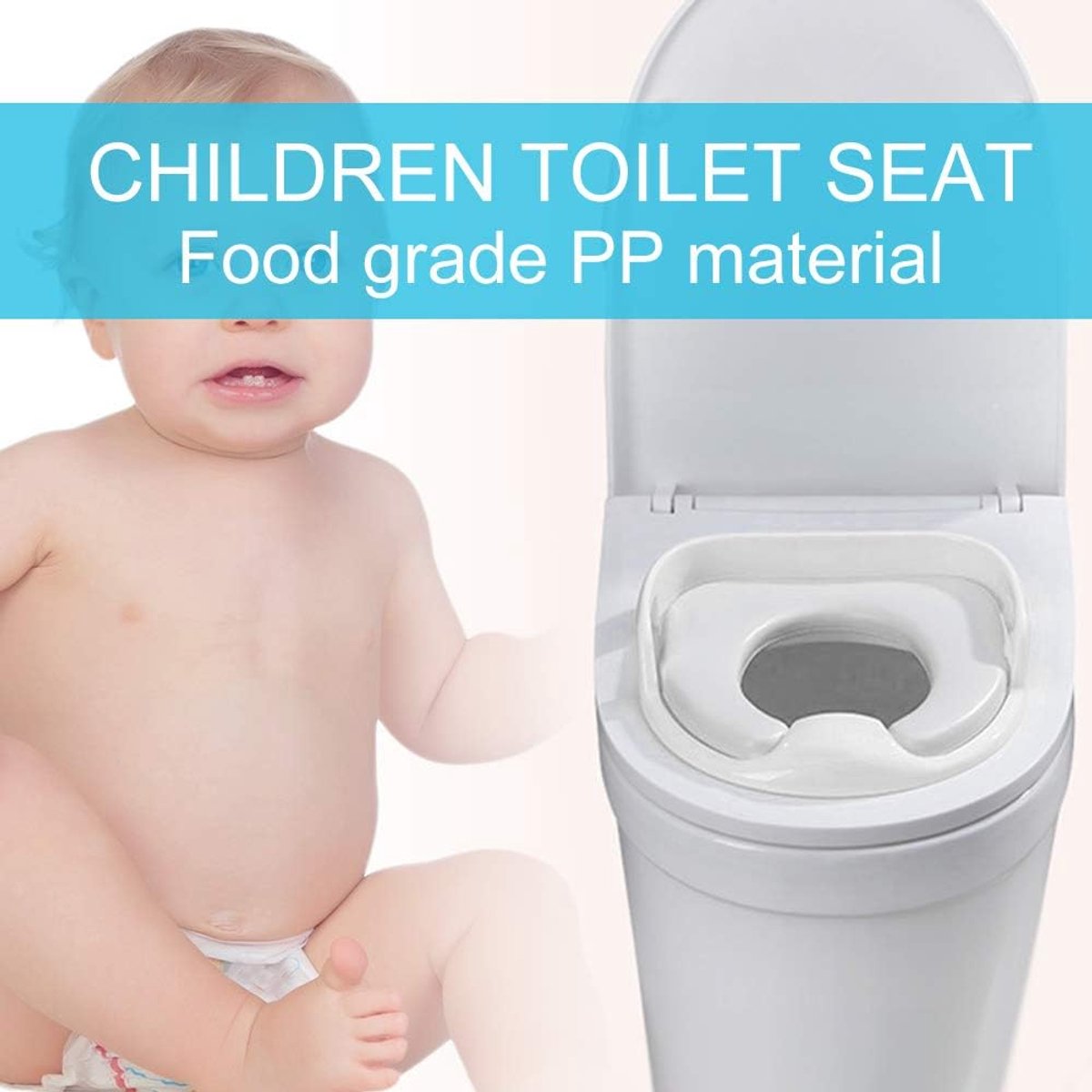Potty Training Seat - Kinder Toilet - Zindelijkheidstraining Thuis - Met Anti-splashtopper - 32 x 30 x 9 cm - Wit