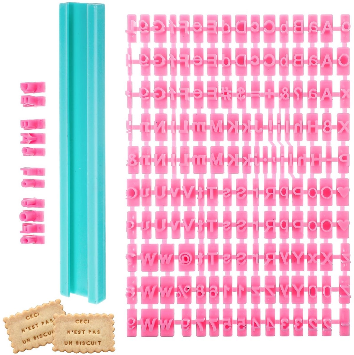 Dailygoods- Koekjesstempel 162 Stuks - Letterstempel/Cijferstempel - Stempelset voor Koekjes/Fondant - Creatieve Mallen - ABS Materiaal - 12,5 x 2 cm - Bakvorm