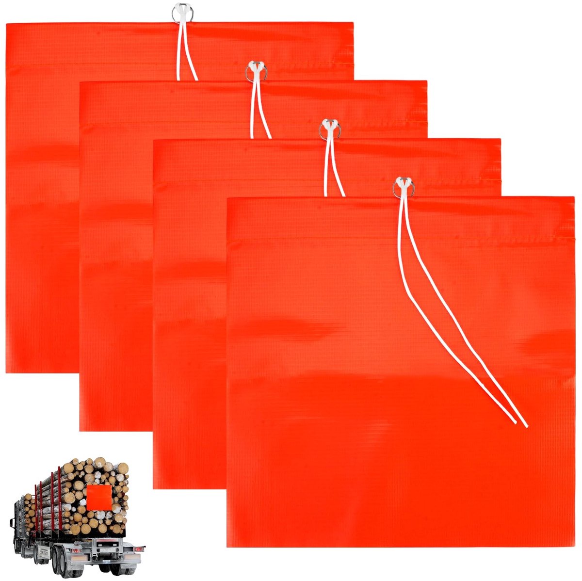 Dailygoods- Waarschuwingsvlag 30x30cm - 6 Stuks - Rode Vlag - Waterdicht - Duurzaam - Signalering voor Transport - Signaalvlag