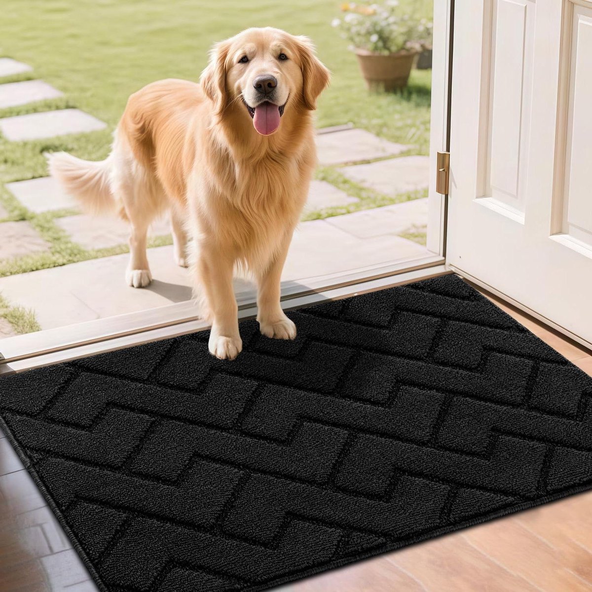 Binnendeurmat - Entree mat - Vuil Vangen - Antislip Rubber - 60x89 cm - Zwart
