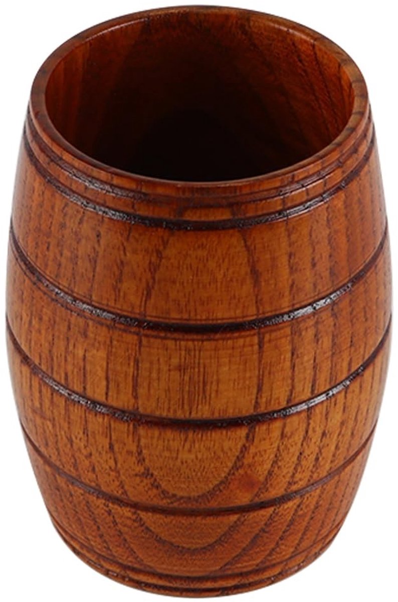 Dailygoods- Bierpul Handgemaakt - Houten Bierpul - Drinkbeker 180 ml - Natuurlijke Houten Beker - Schokbestendig - Goed Gepolijst