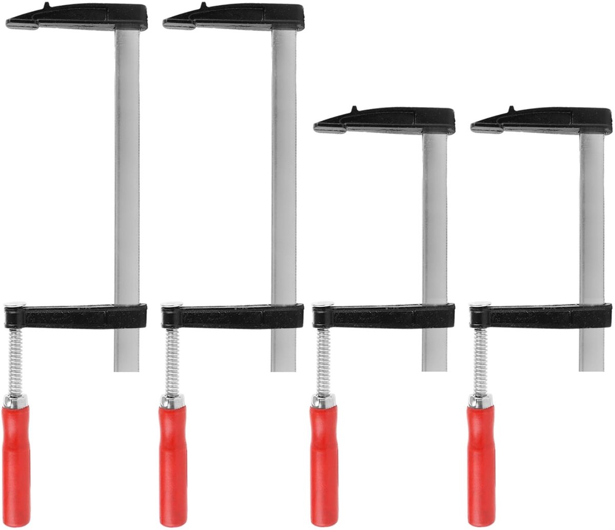 Dailygoods- Schroefklemmen set van 4 stuks - Spanners met spanwijdte 150 mm/300 mm - Projectie 80 mm - Staal/Nylon - Nauwkeurige fixatie van houtwerkstukken - Klemmen
