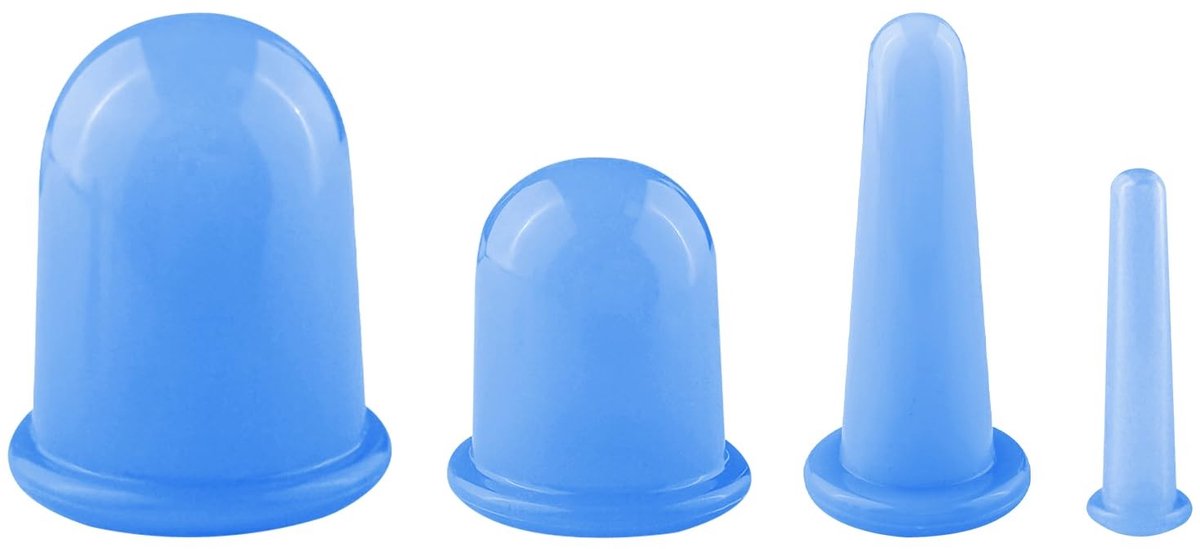 Dailygoods- Massagecups 4 Stuks - Siliconen Cupping Set - Vacuüm Massage - Anti-Cellulitis - Gezichtsbehandelingen - Hoogwaardig Medisch Materiaal
