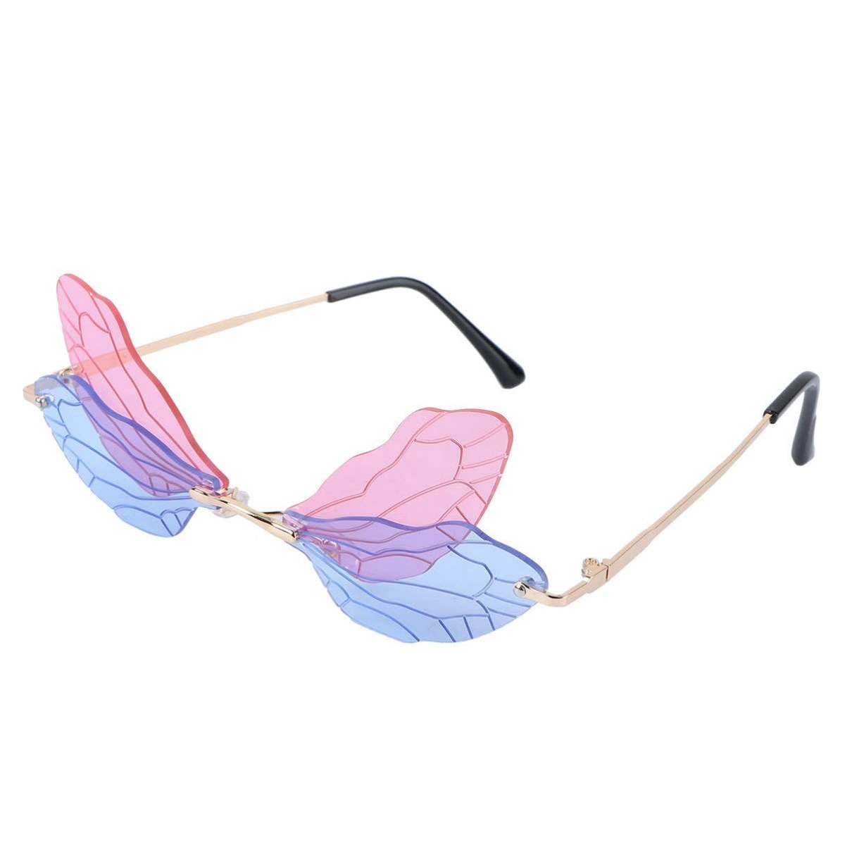 Dailygoods- Zonnebril UV-bescherming - Feestbril - Grappige bril - Vleugelbril - Zomeraccessoire - Comfortabel ontwerp van metaal en PC-materiaal