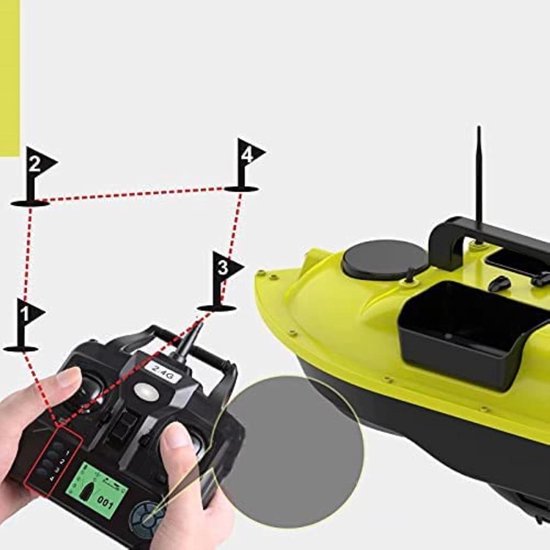 Fish Aas Boat Fish Finder met GPS - 500m draadloze visserij RC Boat Twin Motor Cruise Vissen Lure Bait Boat met LED Night Light voor meren, vissenliefhebbers, vissers — afbeelding 2