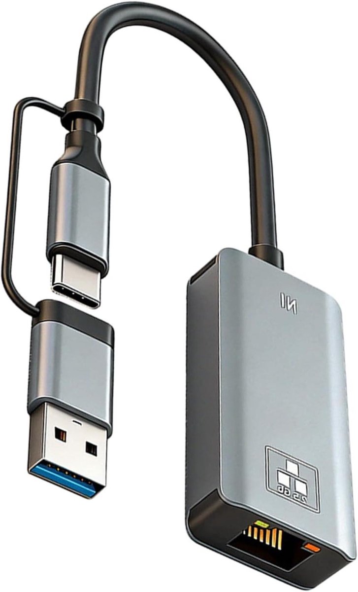 2500 Mbps Ethernet Adapter Type C/USB naar RJ45 Ondersteunende Netwerkadapter Gigabit Dongle Converter voor Desktop Type C