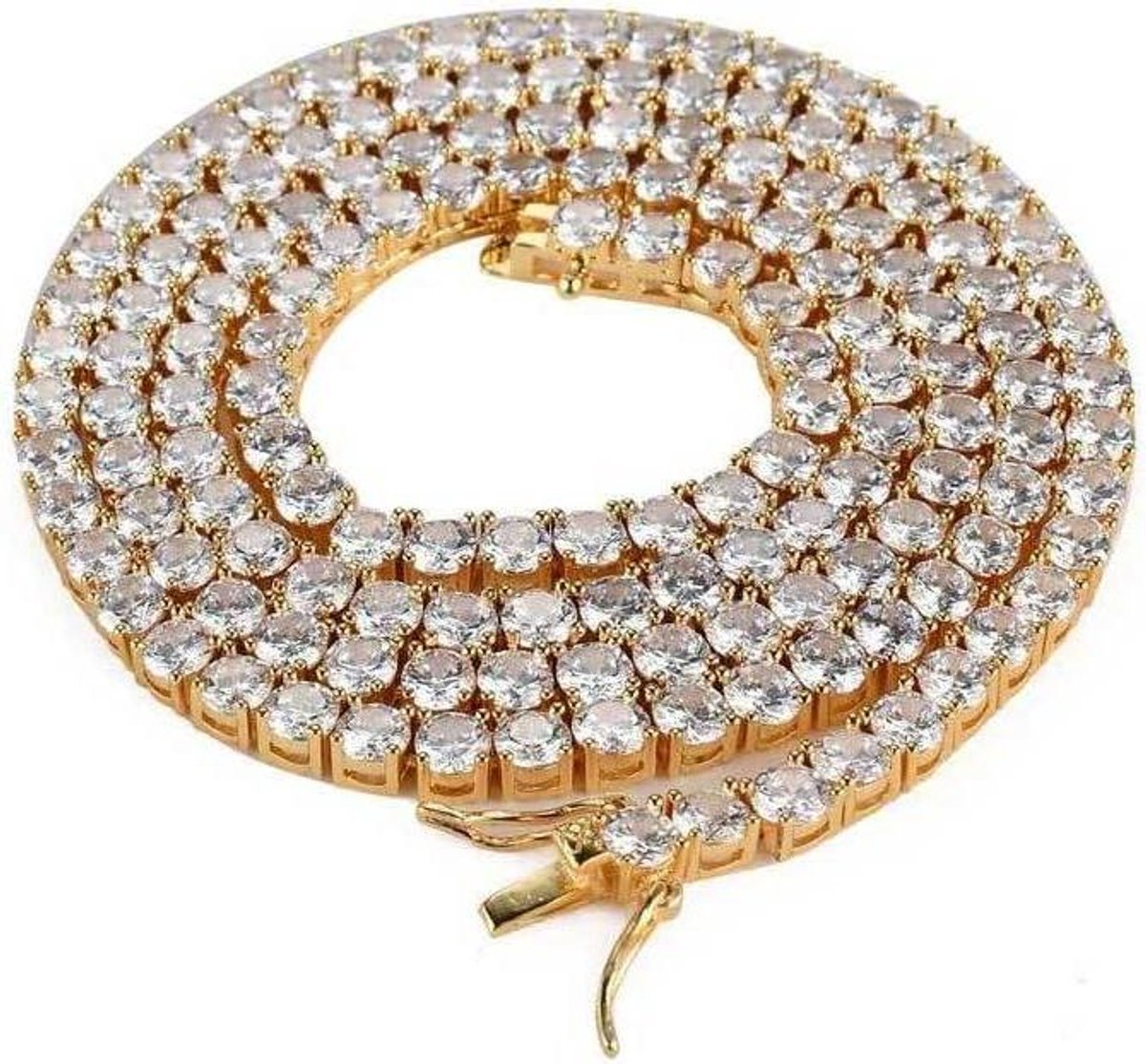 Tennis Necklace Fashionable Lightweight Zircon Necklaces Necklaces Accessories, 4mm Gold 24inch