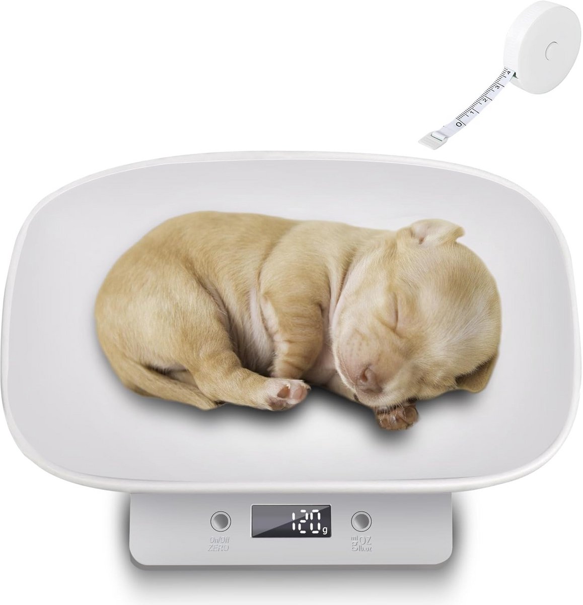 Digitale Weegschaal - Kleine Dieren - Gezondheid Monitoren - Hoge Precisie 1g - 15kg - Wit