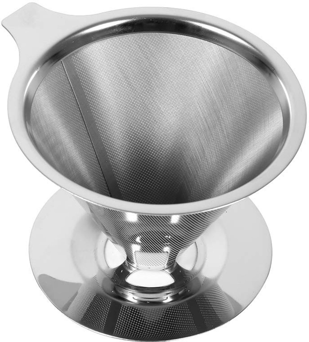 Dailygoods- Koffiefilter Dubbellaags - Herbruikbaar Koffiefilter - Roestvrij Staal - Voedselveilig - Duurzaam - Mesh Ontwerp - Koffiezetter