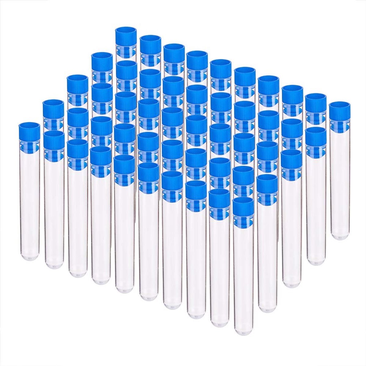 Dailygoods- Reageerbuisjes 10 ml - 50 Stuks - Kunststof - Drukdop - Lekvrij - Herbruikbaar - Ideaal voor wetenschappelijke experimenten - Monsterbuizen