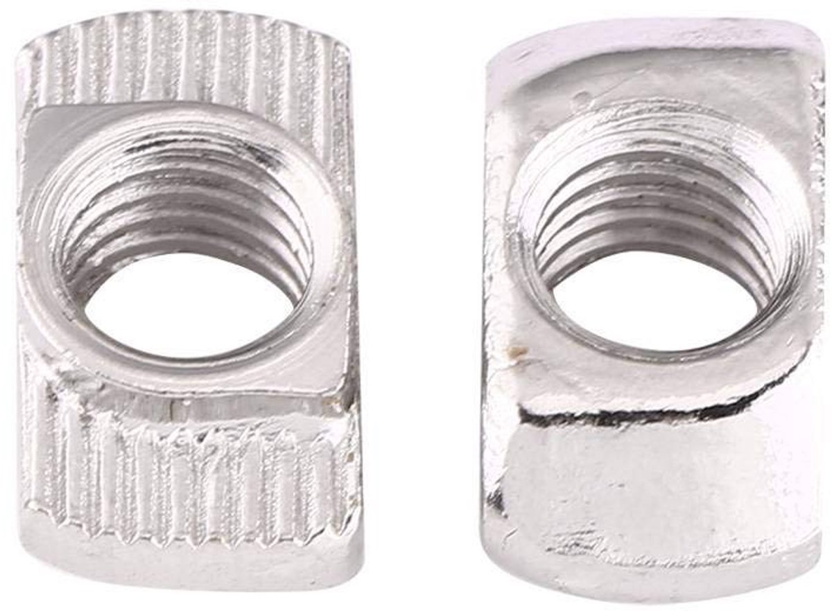 Dailygoods- T-Moeren Set van 50 Stuks - Verzinkt Koolstofstaal - Roestbestendig - Geschikt voor Aluminium Profielen - EU30-M6 × 16,5 Mm × 8 Mm - Hoge Hardheid - Hamerkopmoeren