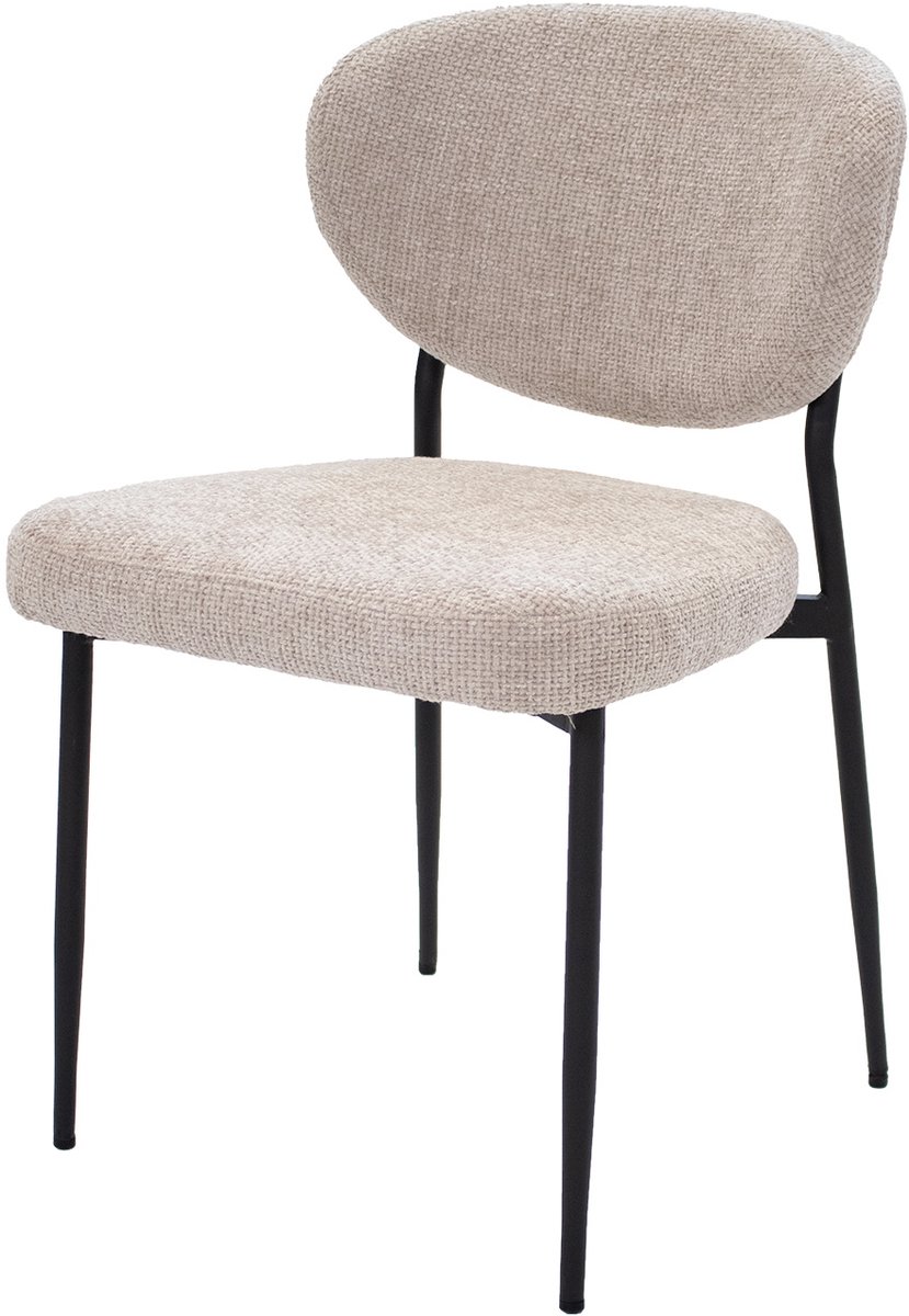 Giga Meubel Eetkamerstoel Vajèn - Stof - Beige - Set van 2
