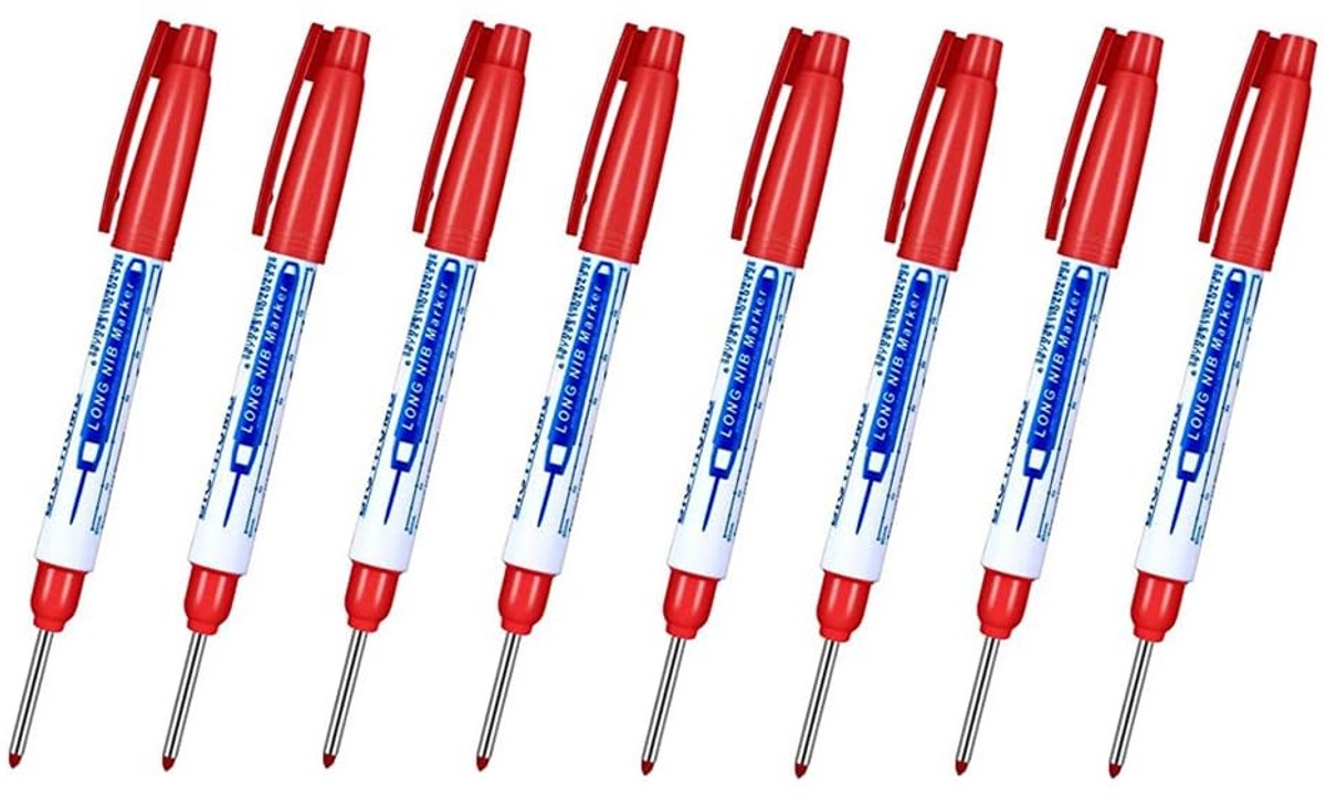 Dailygoods- Markeerstiften set van 8 - Waterdichte Marker Pen - Fijne Punt - Diepe Gat Marker - Draagbaar Formaat - 30 mm Penpuntlengte - Markerpen