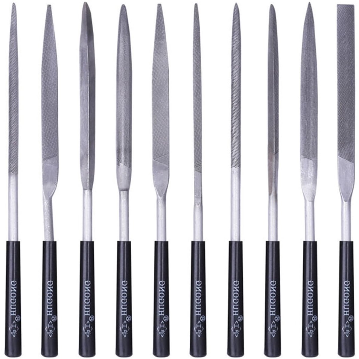 Dailygoods- Naaldvijlset 10-delig - Metalen/Diamantvijlen - Mini-vijlenset - Voor Hout/Metaal/Kunststof - Ergonomische Antislip Handgreep - Duurzaam Gereedschapsstaal - Vijlen