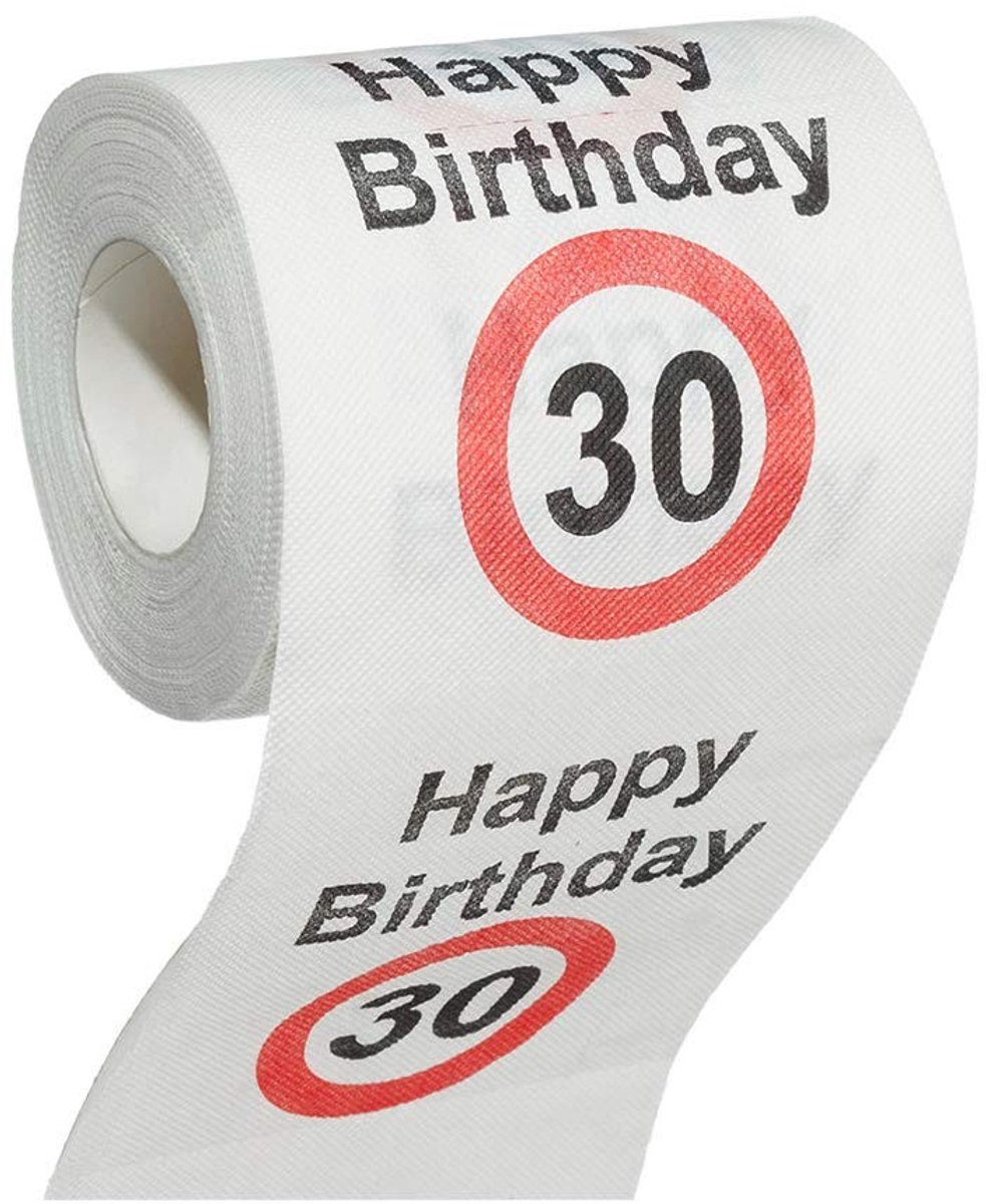 Dailygoods- Toiletpapier Grappig Cadeau - 2-laags - 20 m Lang - Decoratie - Verjaardag - Happy Birthday/Verkeersbord