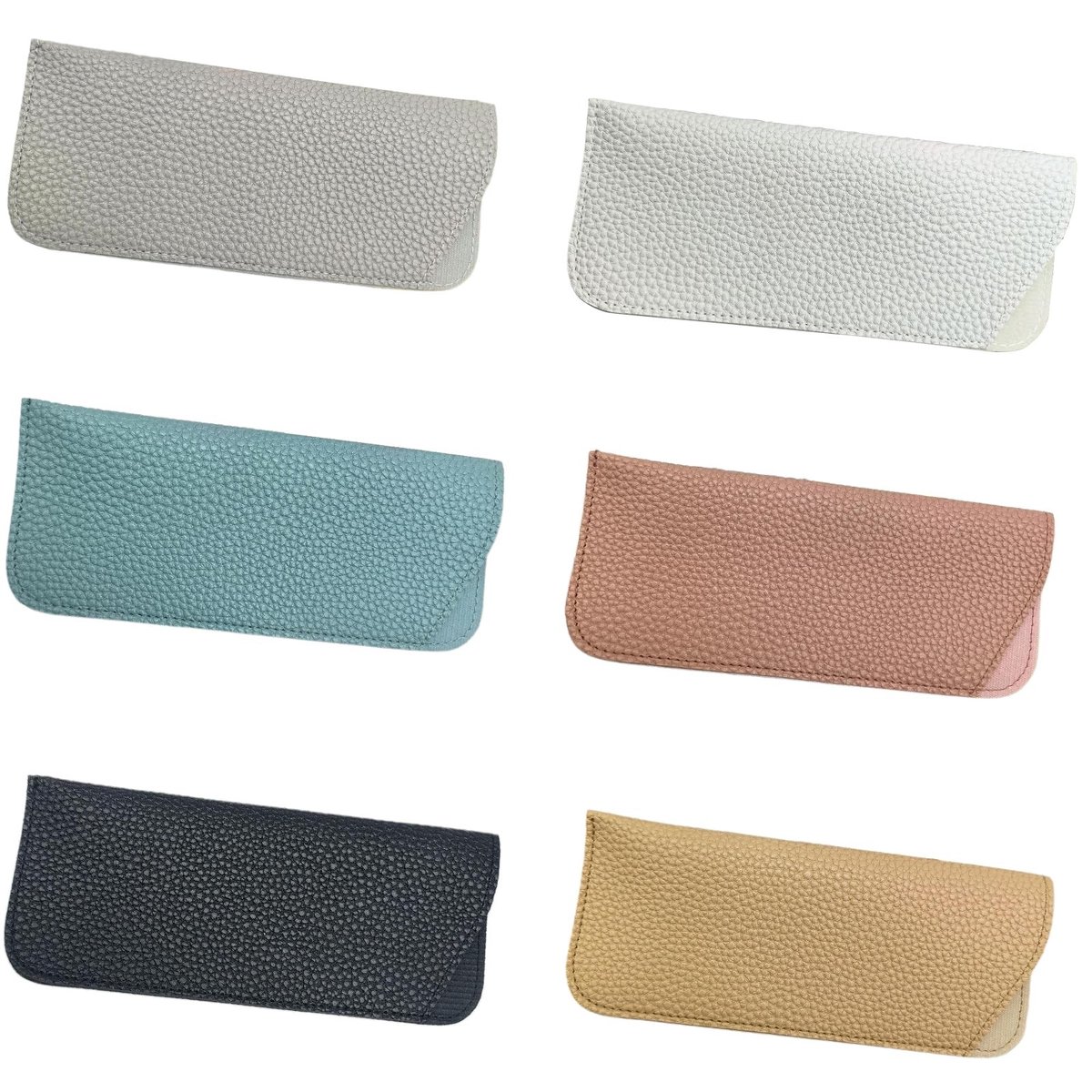 Dailygoods- Brillenkoker Zacht - Set van 6 - Draagbaar - PU-leer - Geschikt voor Zonnebrillen - Handig Formaat 17,5 × 7,5 cm - Brillenetui