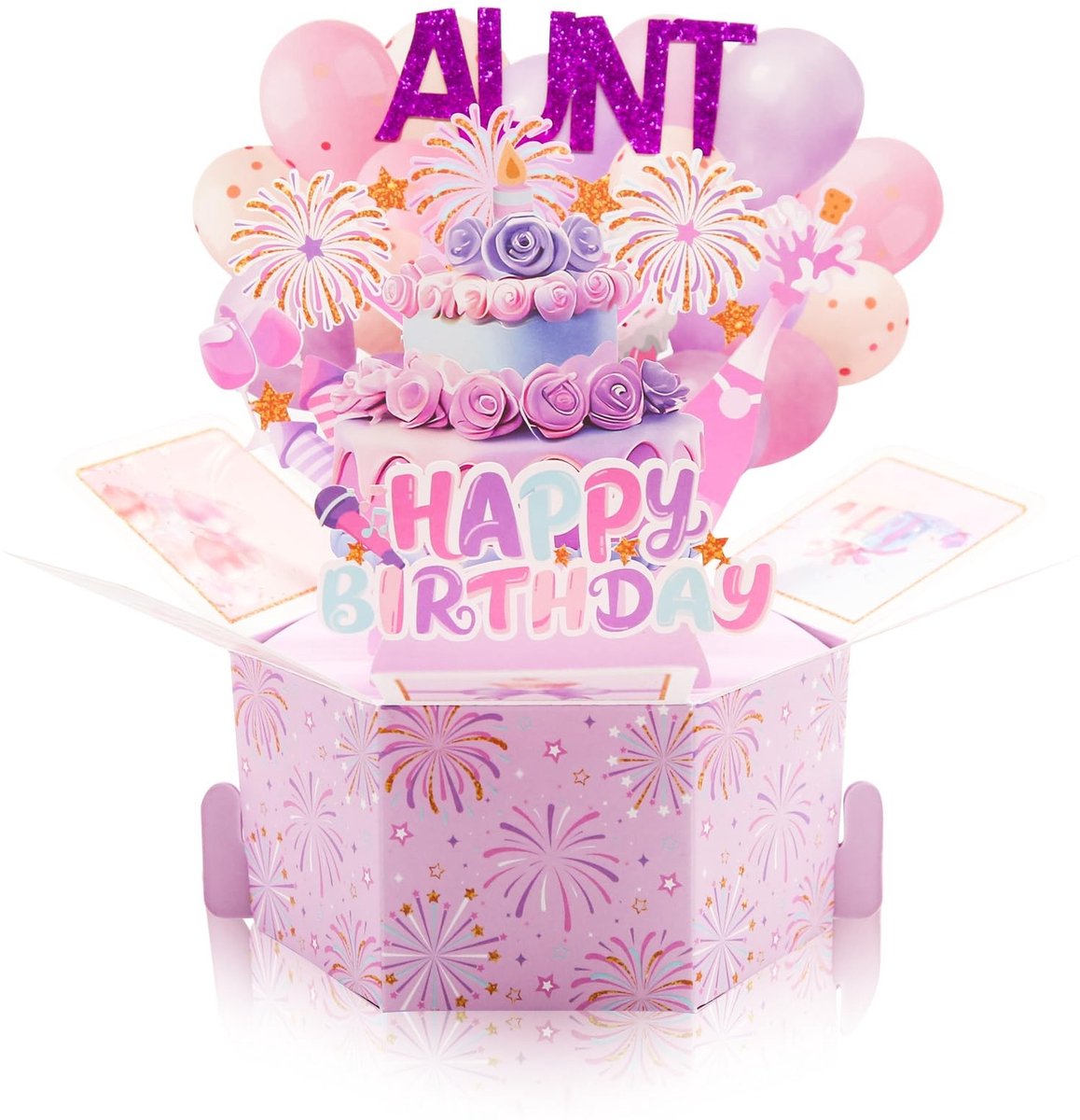 Dailygoods- Pop-upkaart met 3D-effect - Verjaardagskaart voor Tante - Creatieve Wenskaart - Verjaardagscadeau voor Vrouwen - Inclusief Envelop - Vrolijke Patronen
