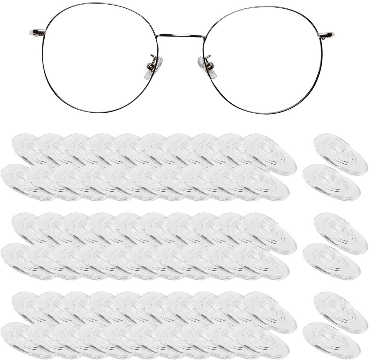 Dailygoods- Neuspads Siliconen - 30 Paar - Antislip - Zelfklevend - Bril Pads - Verwisselbaar Ontwerp - Comfortabel Gebruik - Brillenpads