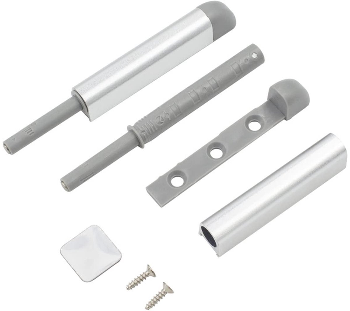 Dailygoods- Deuropener Aluminium - Magneetsluiting - Drukdeuropener - Demper voor Kasten - Kledingkasten - Eenvoudige Montage - Deursluiting