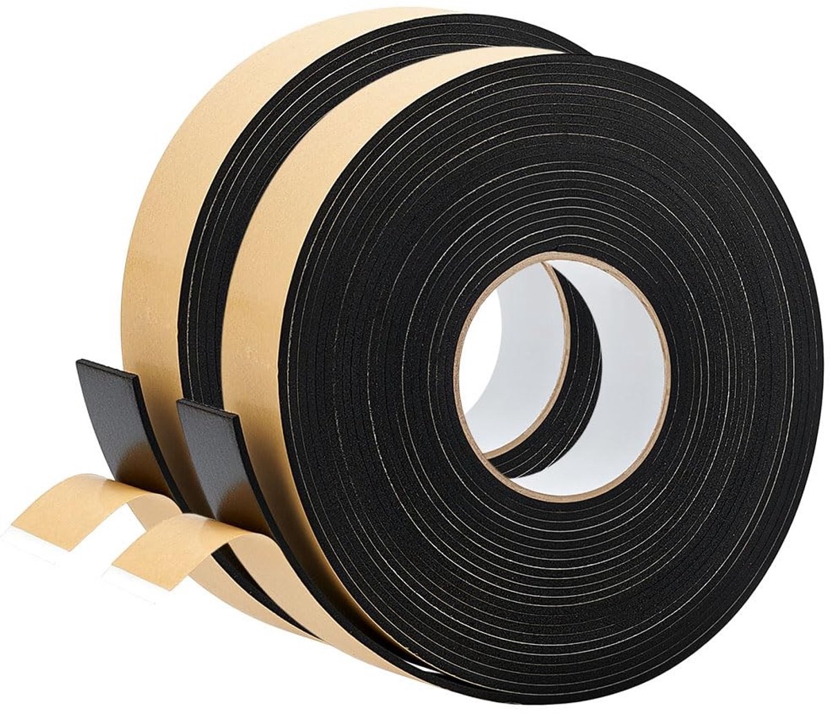 Dailygoods- Schuimstrip 20 m - Zelfklevende Afdichtstrip - Weerstrippende Isolatie - Geluidsdichte Barrière - 35 mm Breed - 3 mm Dik