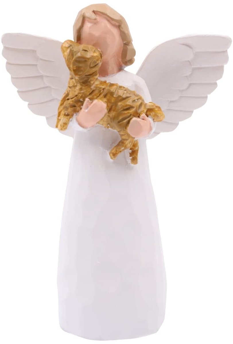 Dailygoods- Gedenkteken Handgeschilderd - Engel Figurine - Rouwcadeau - Huisdier - Herinnering - Hoogwaardig Hars - Herdenkingsbeeldje