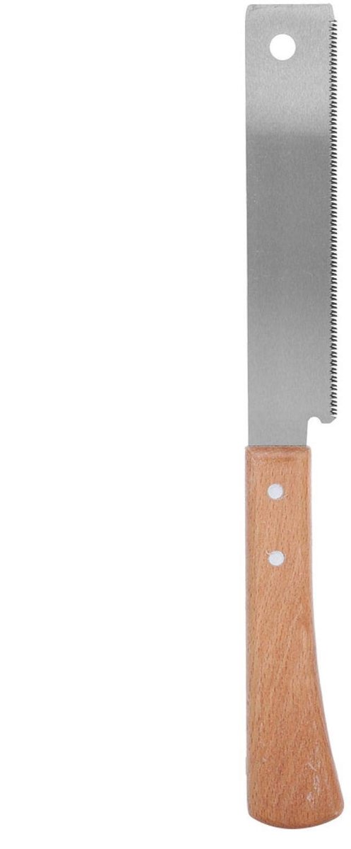 Dailygoods- Trekkenzaag Dubbelsnijdend - Kleine Handzaag voor Houtbewerking - Houten Handvat - 17 Zaagtanden - Totale Lengte 300 mm - Hoogwaardig Staal