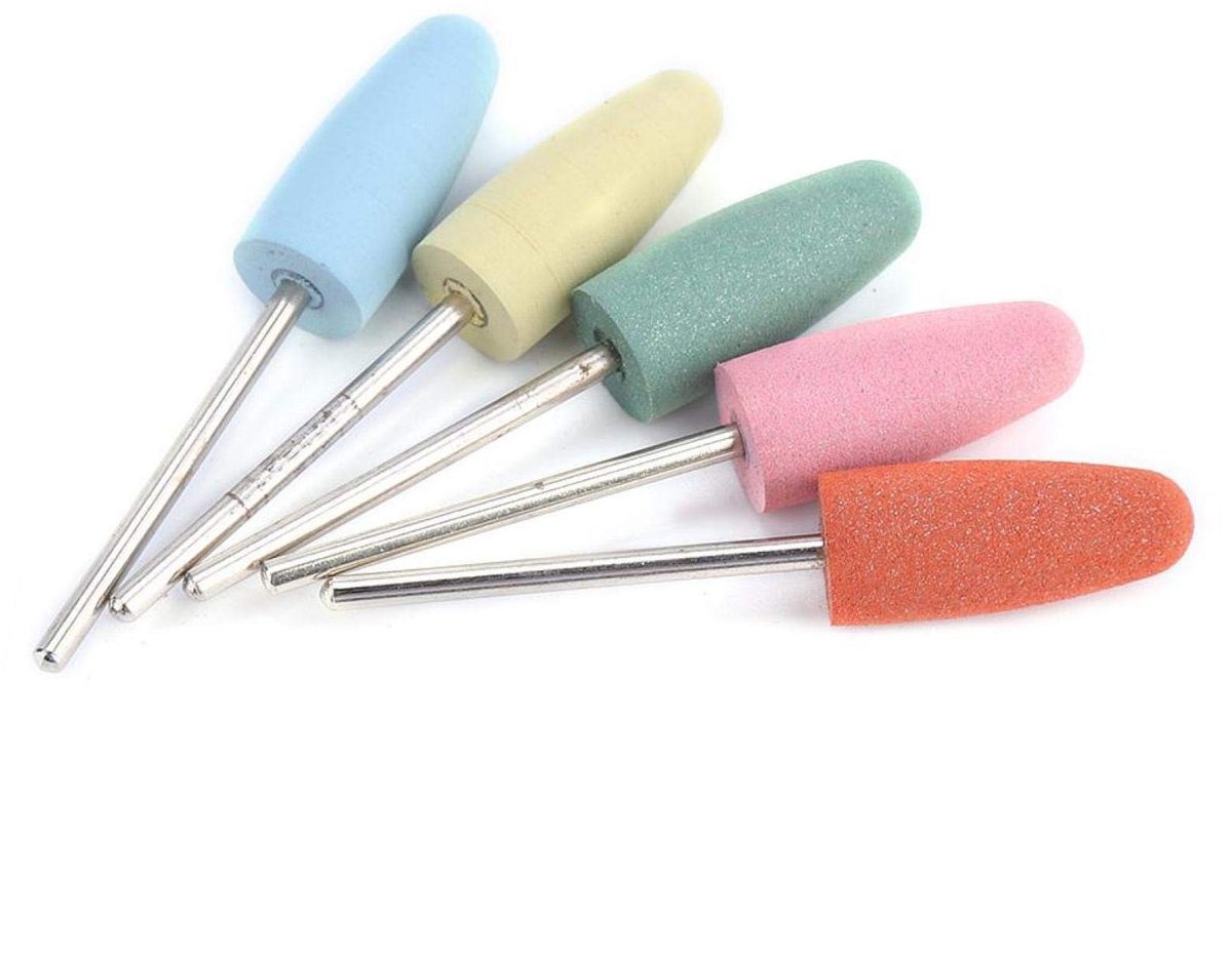 Dailygoods- Nagelfrees Siliconen Rubberboor Ø 2,35 mm - Nagelboren - Manicureboor - Accessoires voor Nageldecoratie - 5 Stuks - Veilig en Betrouwbaar - Nagelboor