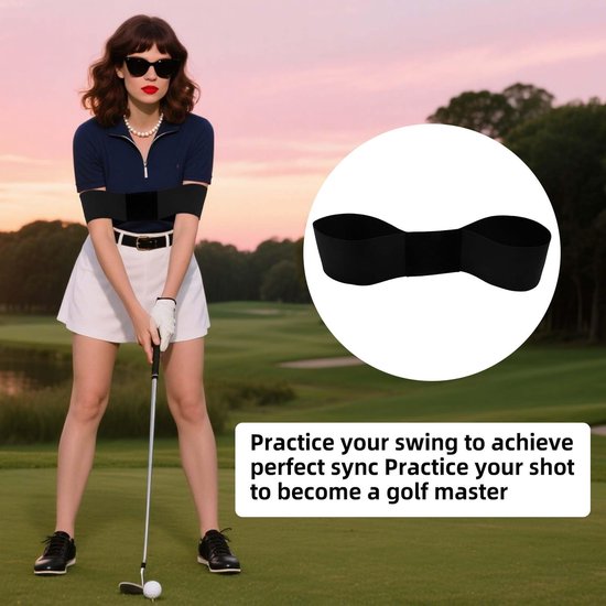 Dailygoods- Golf Trainingshulpmiddelen - 3 Delige Set - Opvouwbare Uitlijnstokken - Swing Correctieband - Voor Beginners - Materiaal: Glasvezel/Polyester - Golftraining van Dailygoods — afbeelding 4