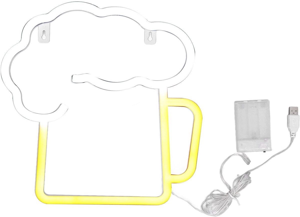 Dailygoods- Bierbord Neon LED - Waterdicht - USB/Batterij Aangedreven - ABS Materiaal - Wanddecoratie - Feestjes/Evenementen - Neonlicht