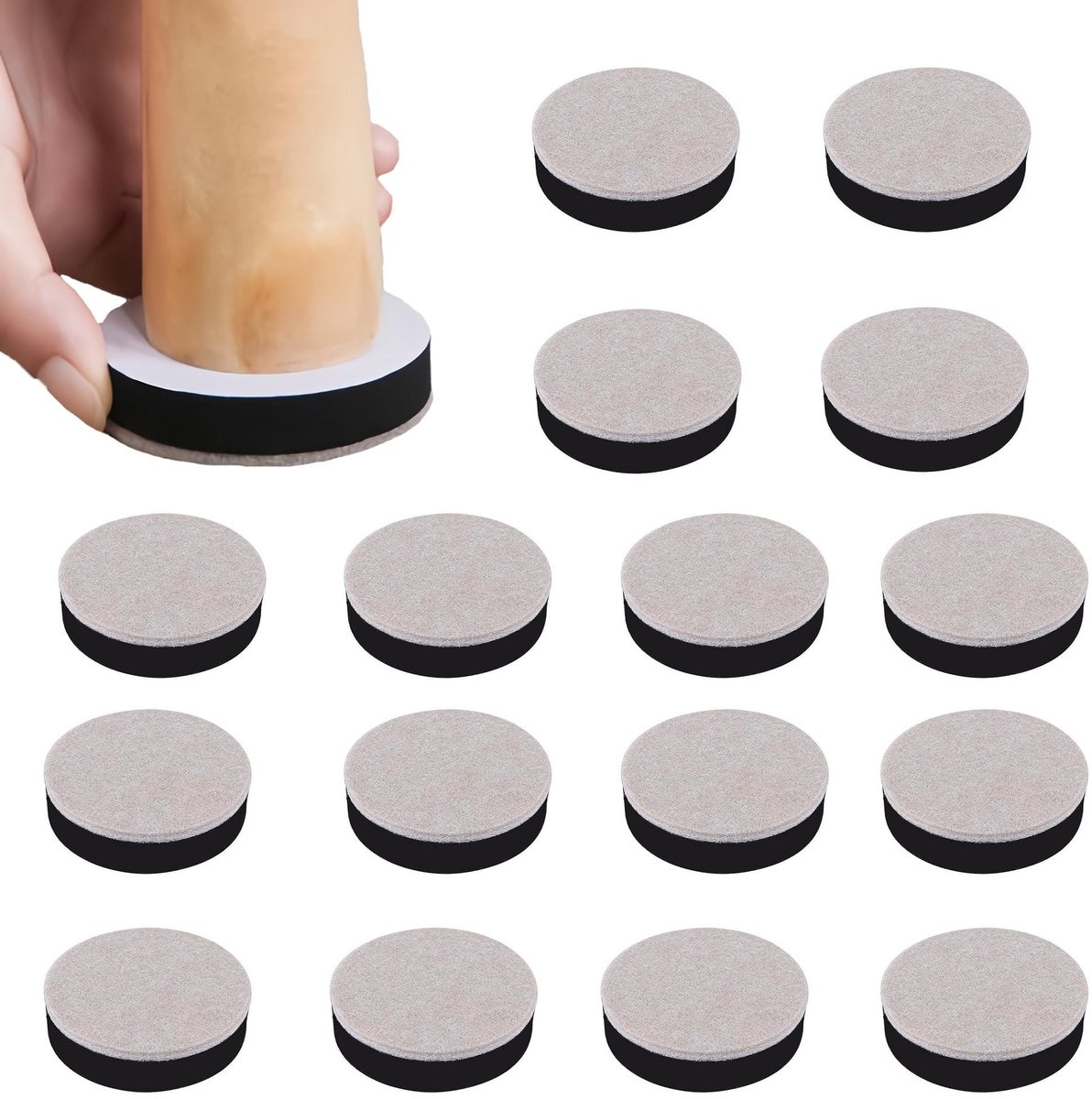 Dailygoods- Meubelverhogers 16 Stuks - Tafelverhogers - Bankverhogers - Ronde Stoelverhoging - Antislip Rubber - Vloerbescherming - Voetensteunen