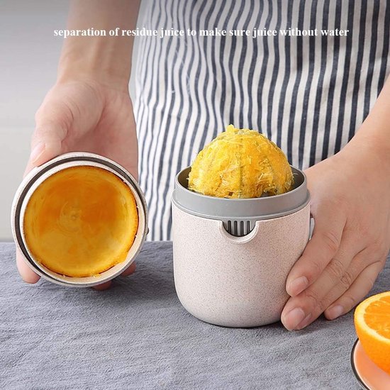 Handpers Vruchtenpers - Citruspers - Sap Extraheren - Efficiënt Spiraalontwerp - Met Zeef - Wheat — afbeelding 3