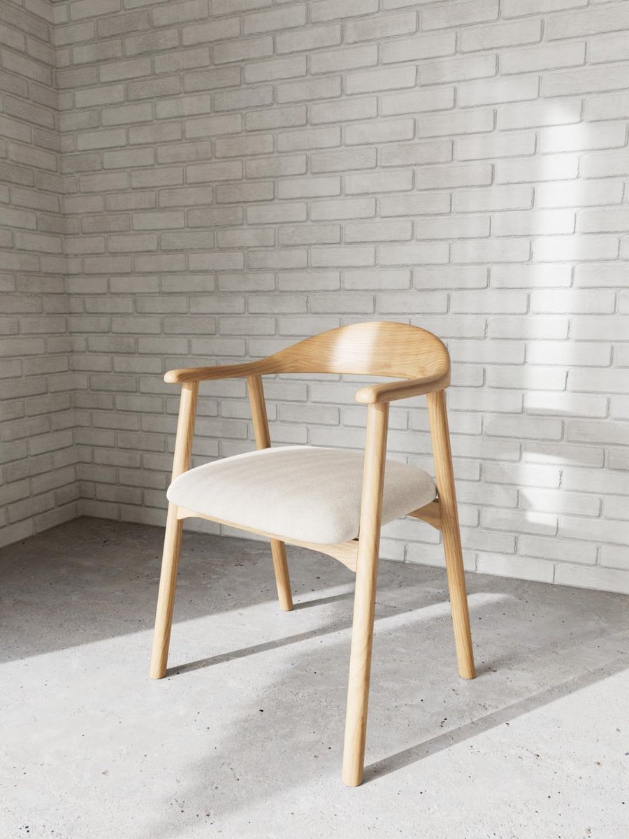 Eetkamerstoel Dax Met Armleuning Apia Beige Set van 2 - Giga Living