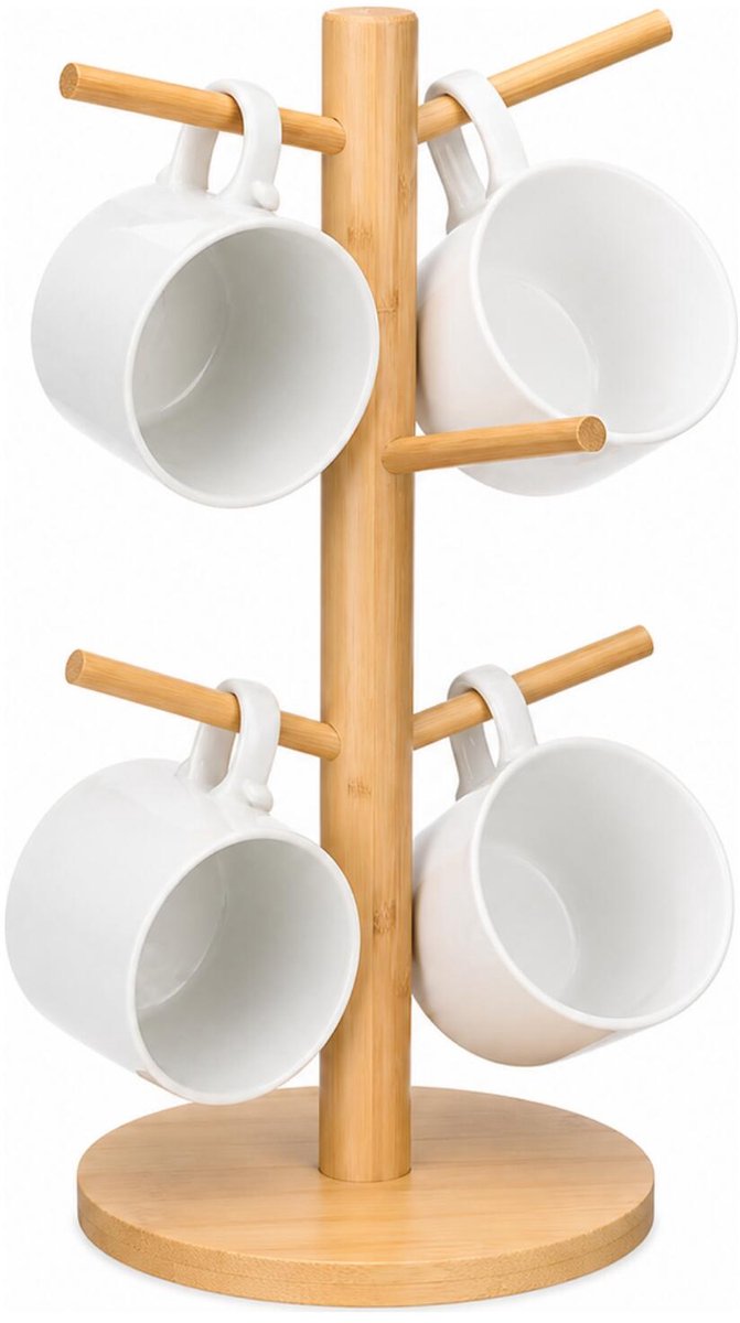 Kinvara Bekerhouder - bamboe - 34 x 19 cm - mokkenhouder/glazenhouder