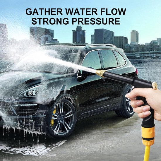 Draagbare Hogedrukreiniger - Reinigingsspuit - Auto en huis reinigen - Instelbare waterstraal - 19 cm - Grijs — afbeelding 3
