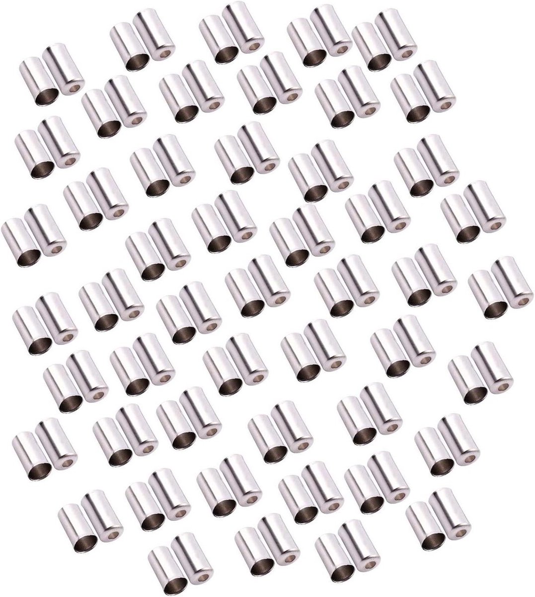 Eindhulzen Kabel - Bevestigingshulzen Remkabel - Fiets Reparatie - Sterk Metaal - 100 Stuks - Zilver