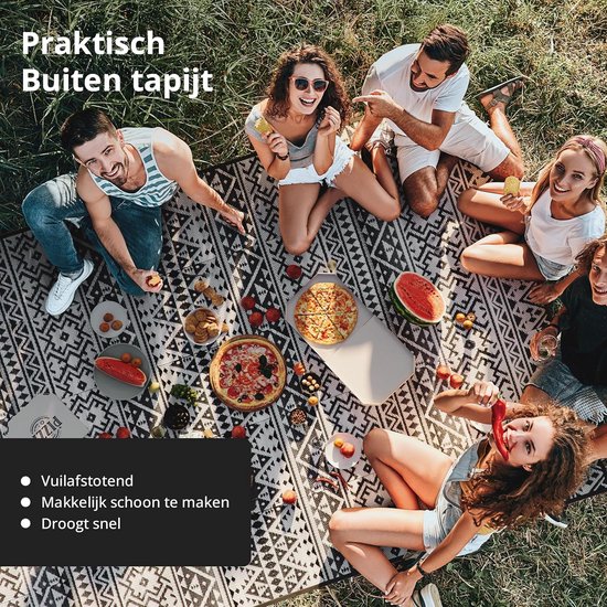 Buitentapijt - Picknickkleed Outdoor - Buitenactiviteiten - Dubbelzijdig Bedrukt - 250x400 cm - Zwart Wit — afbeelding 3