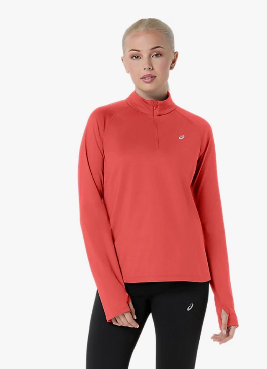 ASICS Sport Winter 1/2 Zip Top Dames – Hardlooptop Reef Reflecterend Oranje