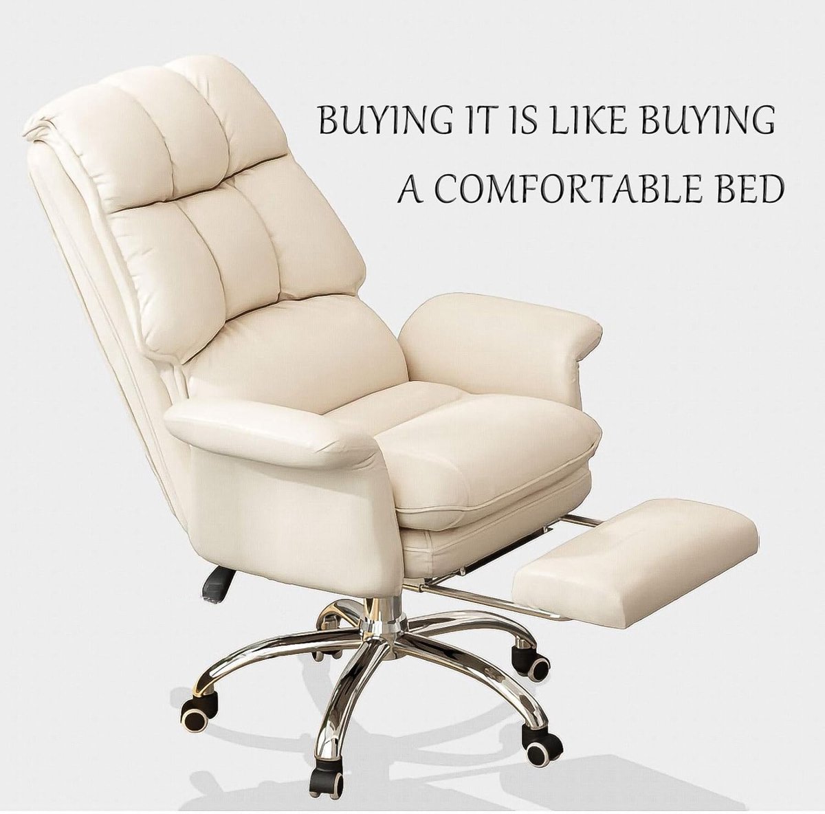 Ergonomische Executive Bureaustoel met Hoge Rugleuning – Verstelbare Directiestoel met Voetsteun, 360° Draaibaar, PU Kunstleer, Luxe Kantoorstoel Comfort & Gaming Stoel – Mobili Bella