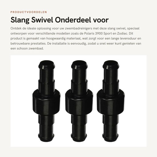 Dailygoods- Slang Swivel D21 - 3 Stuks - Duurzaam - Voor Polaris 3900 Sport - Voor Polaris 280 F5B/TR35P - Betrouwbaar in gebruik - Zwembadreiniger van Dailygoods — afbeelding 5