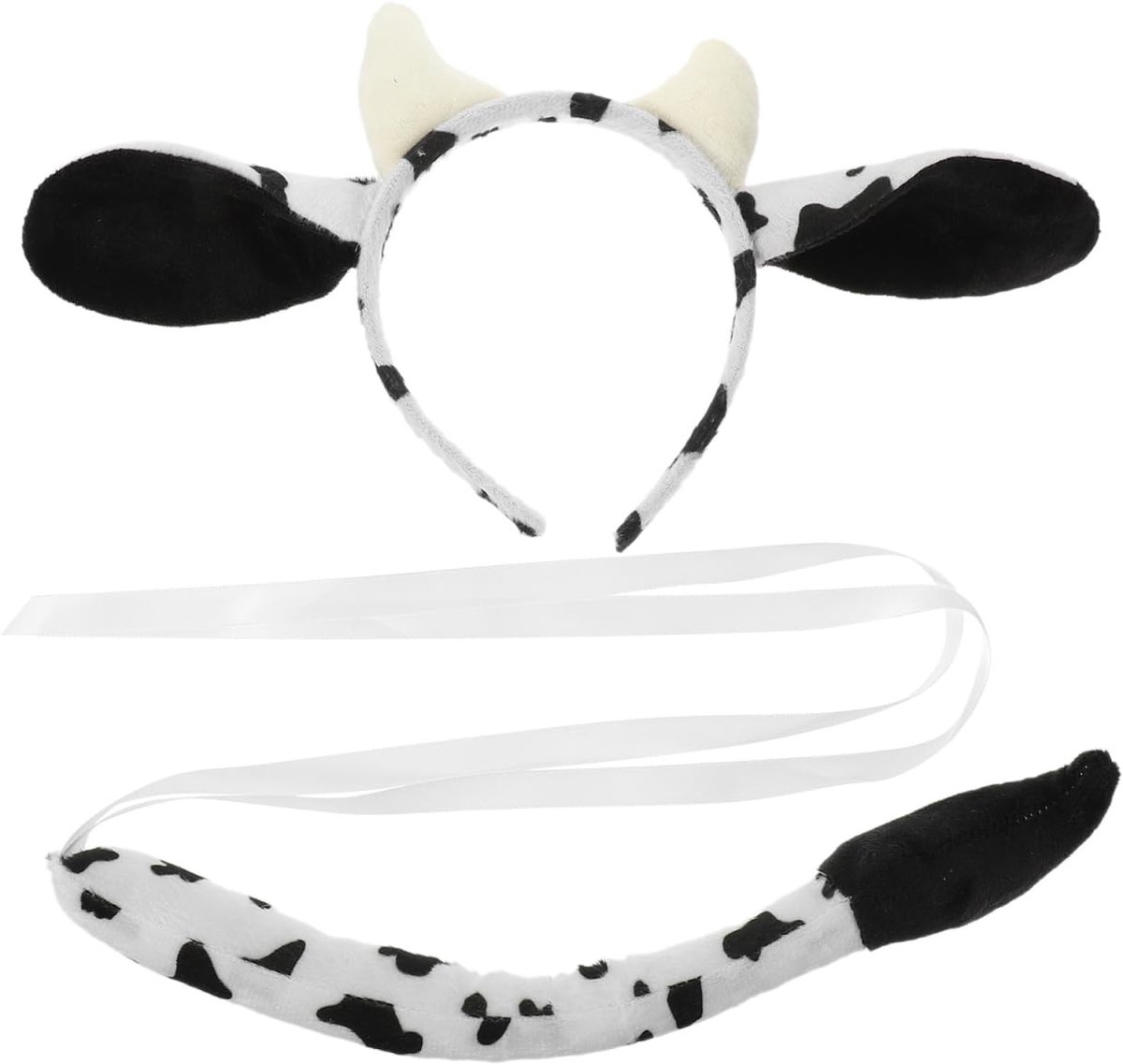 Dailygoods- Koeienkostuum - Set met Hoofdband en Oren - Dieren Kostuum Kind - Carnaval/Halloween - Cosplay - Duurzaam Materiaal - Dierenkostuum