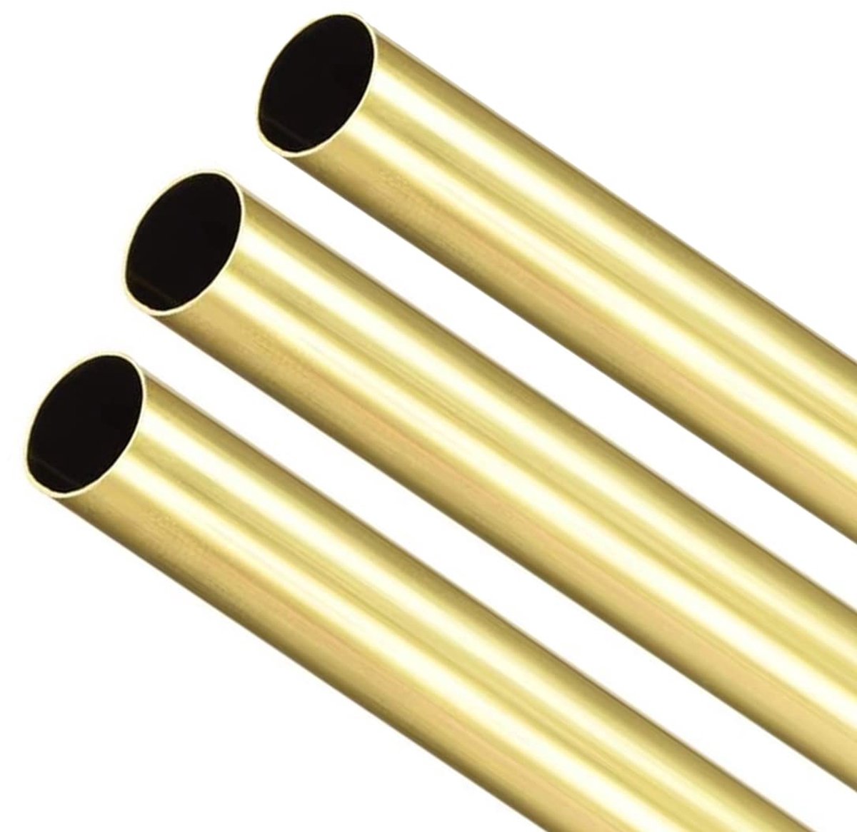 Dailygoods- Koperen Buizen - 3 Stks - Naadloze Rechte Pijp - 300mm Lengte - 4mm OD - 0.2mm Wanddikte - Hoogwaardige Messing - Messing Buis