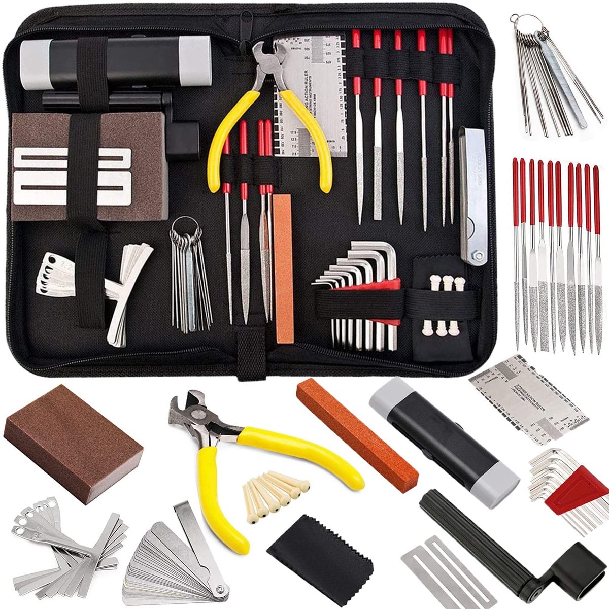 Dailygoods- Gitaar Gereedschapset 57PCS - Onderhoudsset - Reparatietools - Draagtas - Geschikt voor Akoestische/Electric Gitaren - Compact en Lichtgewicht - Gitaar Onderhoudset