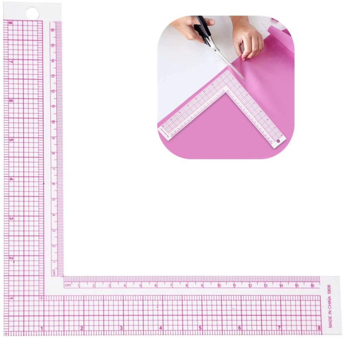 Dailygoods- Naimeter Lichtgewicht - Plastic - Multifunctioneel - Voor kledingontwerp - Duidelijke markeringen - Duurzaam materiaal - Tekenliniaal