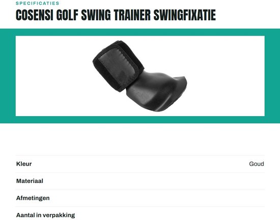 Cosensi - Dailygoody - Golf Swing Trainer - Swingfixatie - Verbeter je swingmechanica - Gouden polstrainer - Houdingscorrectie - Voor beginners - Inclusief van Cosensi — afbeelding 3