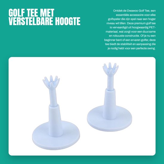 Dailygoods- Accessoires - Golf Tee - Verstelbare Hoogte 53-73 mm - T-base 53 mm - Duurzaam PET Materiaal - Lichtgewicht en Robuust - Golftee van Dailygoods — afbeelding 5